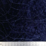 Glitter Strings On Velvet Stretch Fabric - Plum And Navy, Glitter Strand Design, 54"/58" Wide