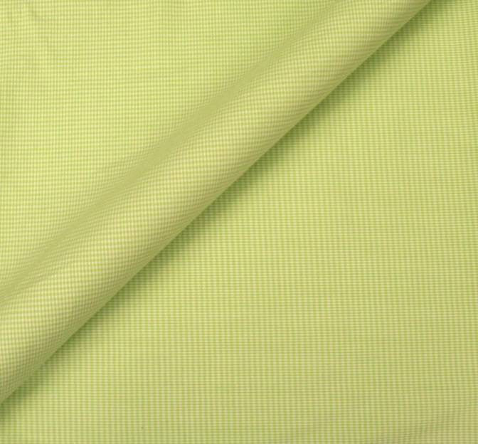 Stretch Cotton Poplin Fabric - Gingham Check Green/White, 44/45" Width