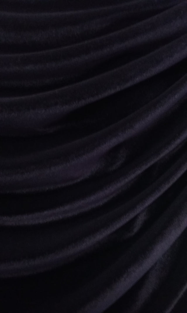 Black Stretch Velvet Fabric - Black, 58"-60" Width (1 Yard)