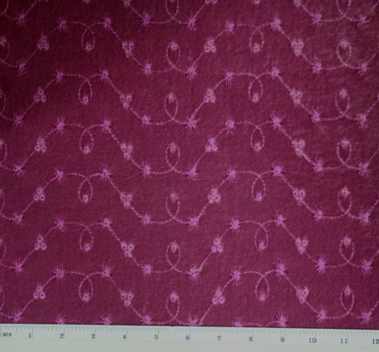 1 Yard Stretch Velvet Embroidery Fabric Plum Dazzle Drapey Apparel Material width