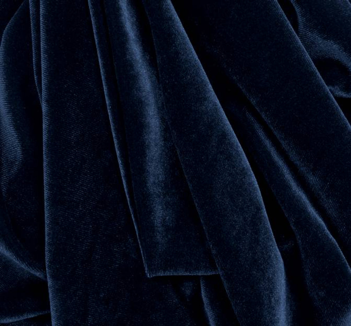 1 Yard Stretch Velvet Fabric Solid Navy Drapey Apparel Material width
