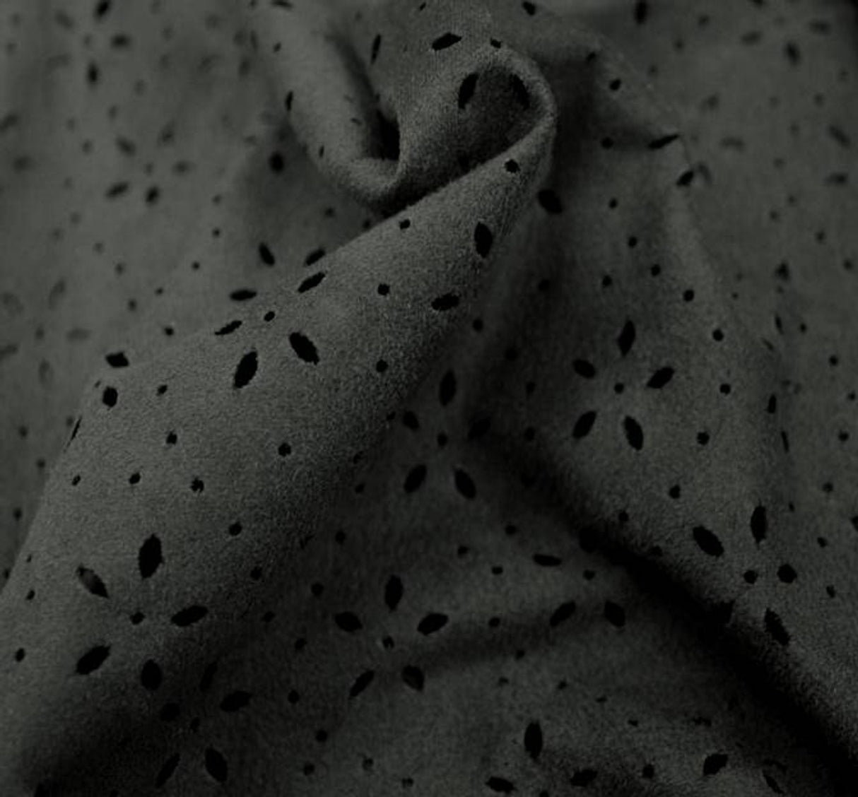 1 Yard Soft Olive Suede Knit Punching Fabric 100% Polyester, 58/60" Wide, Lightweight