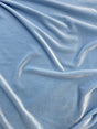 Baby Blue Polyester Spandex Stretch Velvet Fabric - Baby Blue, Solid, 58"-60" Width (1 Yard)