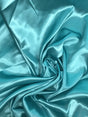Tiff Blue Polyester Satin Fabric - Blue, 58"-60" Width (1 Yard)