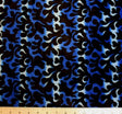 Velboa Faux Royal/Black New Fire Flame Velboa Fabric - Royal/Black Flame Pattern, 58/60" Width