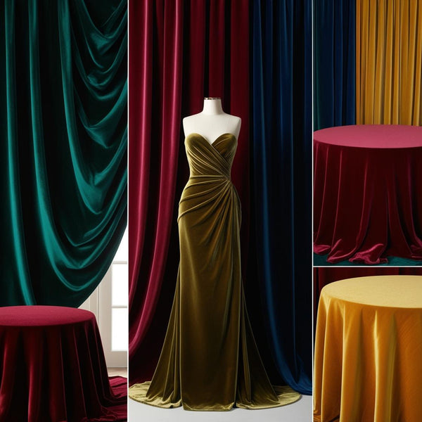 1 Yard Luxe Velvet Upholstery & Curtain Fabric for Home & Apparel 56" Wide