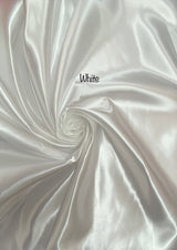 White Bridal Satin Polyester Fabric - White, 58"-60" Width (1 Yard)