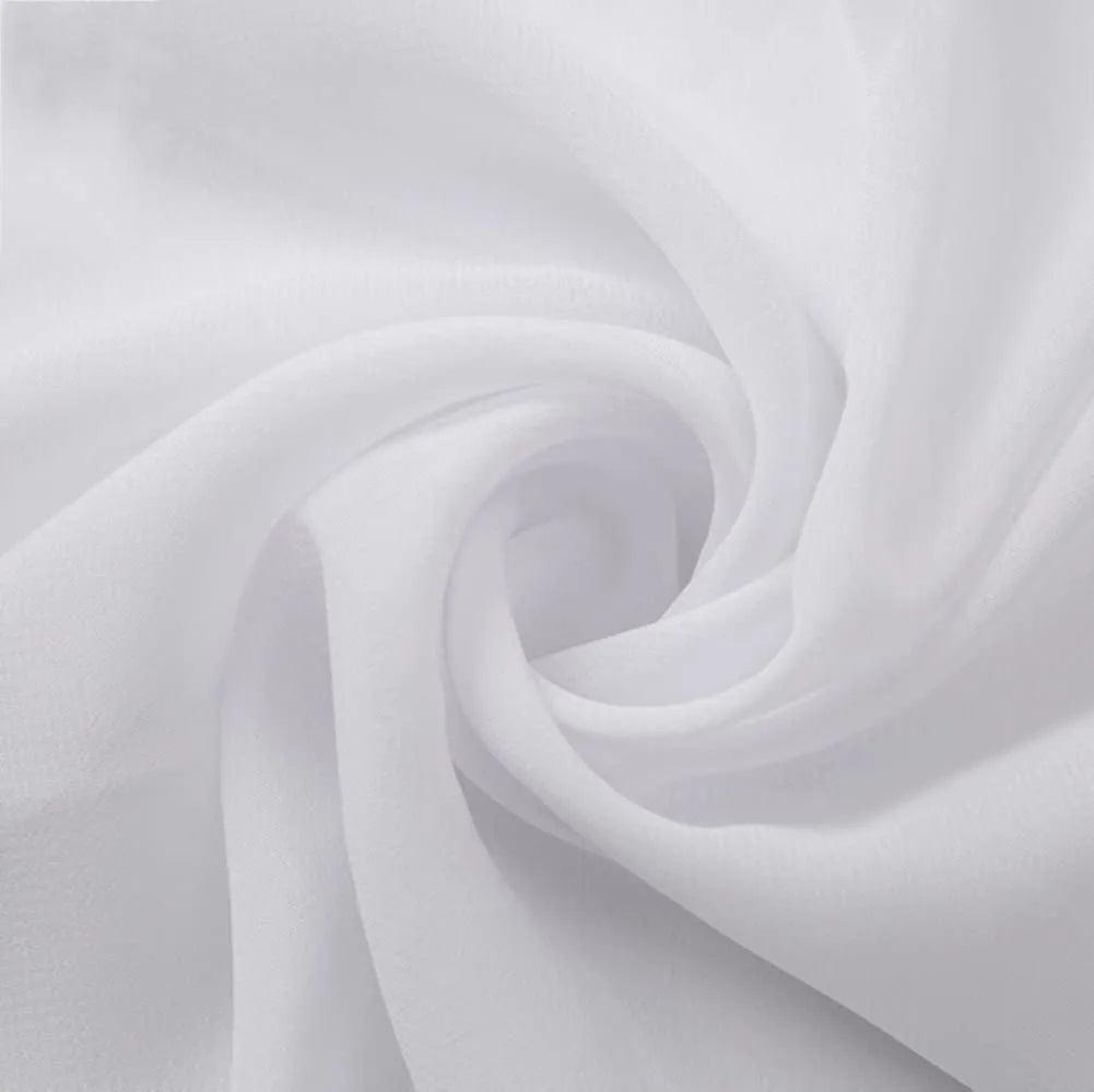 Solid Chiffon Polyester Fabric 1 Yard Sheer Flowing Decorative Dress Craft Upholstery Home Décor