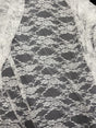 White 4-Way Floral Stretch Lace Fabric - Shimmery Floral Lace, White, 58/60" Width (1 Yard)