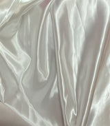 White Bridal Satin Polyester Fabric - White, 58"-60" Width (1 Yard)