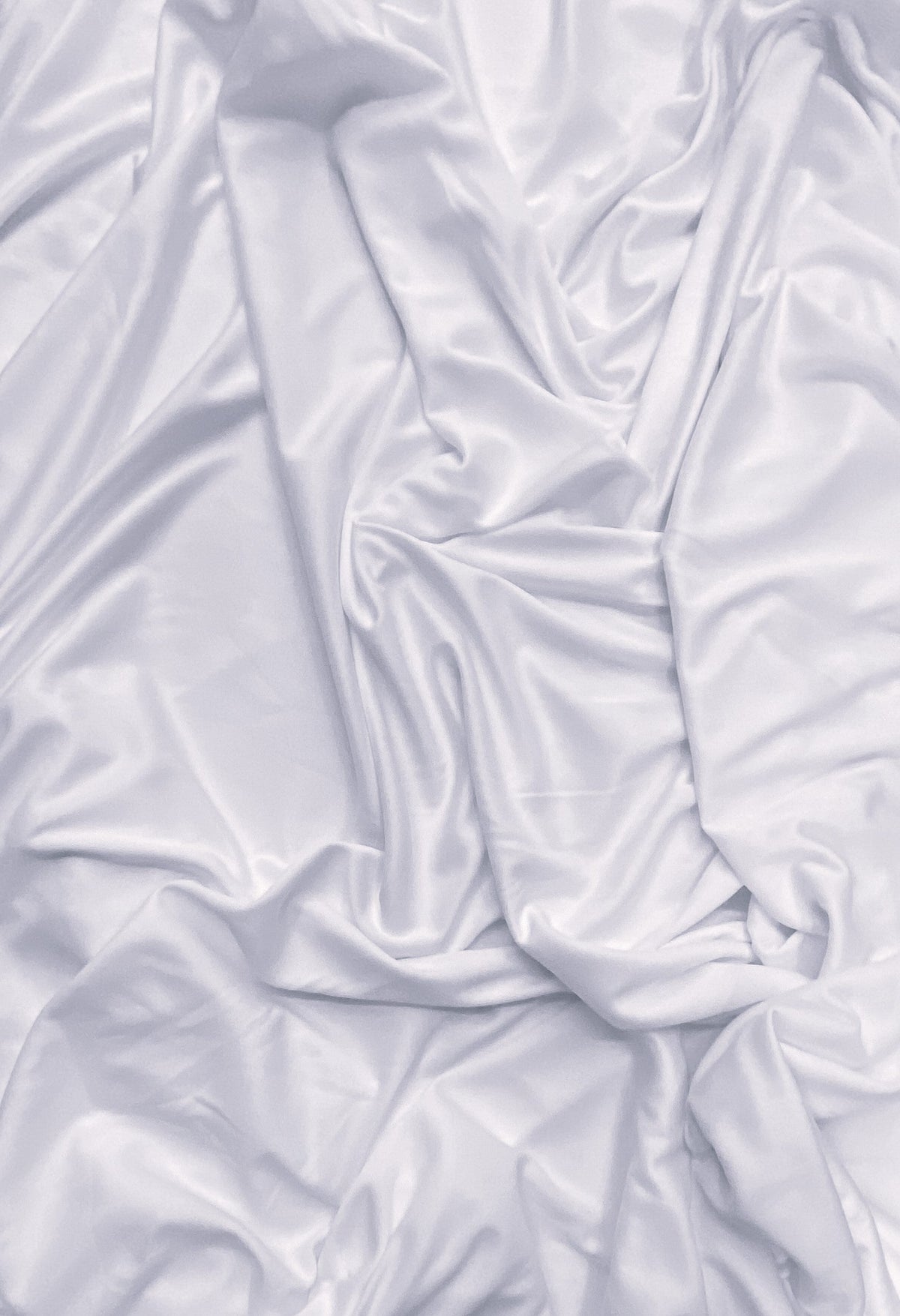 Stretch Lining Polyester Fabric - White, Matte Soft, 60" Width (1 Yard)