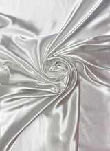 Crepe Satin Polyester Fabric - White, 58" Width (1 Yard)