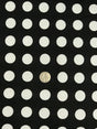 Big Polka Dots White On Black Polyester Satin Fabric - White Polka Dots On Black, 59/60" Width (1 Yard)