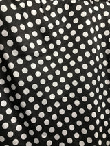 Big Polka Dots White On Black Polyester Satin Fabric - White Polka Dots On Black, 59/60" Width (1 Yard)