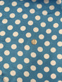 Big Polka Dots White On Turquoise Polyester Satin Fabric - White Polka Dots, Turquoise, 59/60" Width