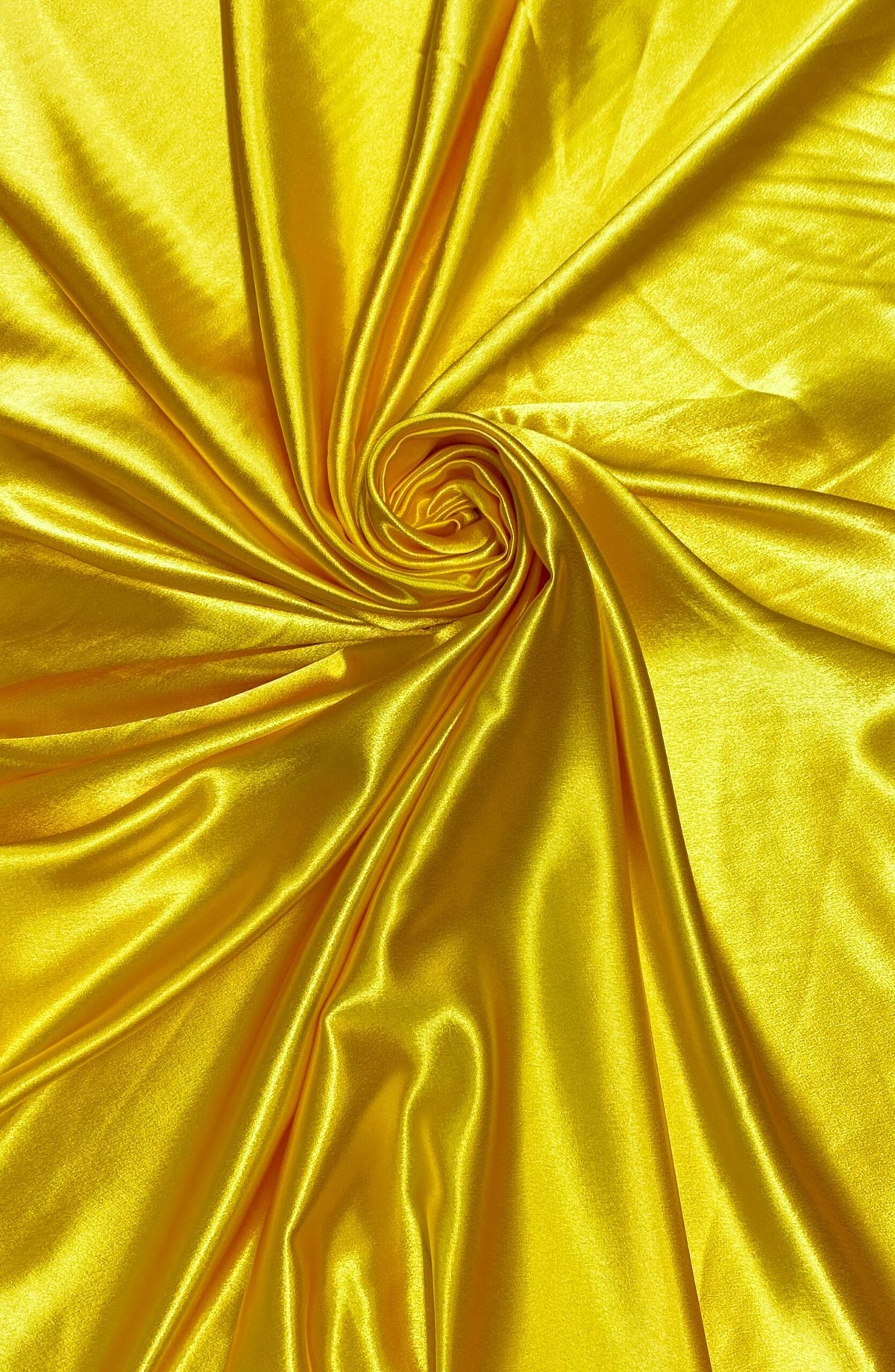Crepe Satin Polyester Fabric - Yellow, 58" Width (1 Yard)