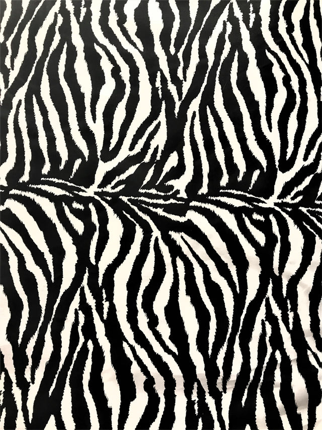 Black/White Zebra Poly Cotton Fabric - Black/White Zebra Print, 59/60" Width (1 Yard)